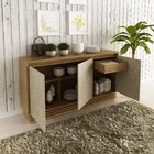 Buffet Aparador 3 Portas 1 Gaveata Bb2611 160cm Natural/palha