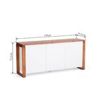 Buffet Aparador 3 Portas 1 Gaveta 140cm Craft  Garapa/branco