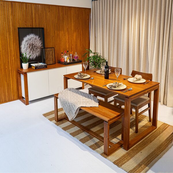 Buffet Aparador 3 Portas 1 Gaveta 140cm Craft Garapa/branco