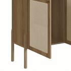 Buffet Aparador 3 Portas 2 Gavetas Palhinha Pé Madeira Oslo