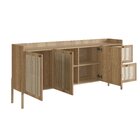 Buffet Aparador 3 Portas 2 Gavetas Palhinha Pé Madeira Oslo