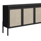 Buffet Aparador 3 Portas 2 Gavetas Palhinha Pé Madeira Oslo N