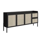 Buffet Aparador 3 Portas 2 Gavetas Palhinha Pé Madeira Oslo N