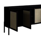 Buffet Aparador 3 Portas 2 Gavetas Palhinha Pé Madeira Oslo N