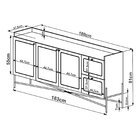 Buffet Aparador 3 Portas 2 Gavetas Palhinha Pé Metal Dourado