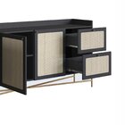 Buffet Aparador 3 Portas 2 Gavetas Palhinha Pé Metal Oslo Ner