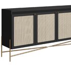 Buffet Aparador 3 Portas 2 Gavetas Palhinha Pé Metal Oslo Ner