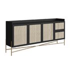 Buffet Aparador 3 Portas 2 Gavetas Palhinha Pé Metal Oslo Ner