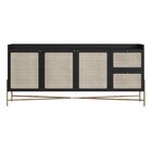 Buffet Aparador 3 Portas 2 Gavetas Palhinha Pé Metal Oslo Ner