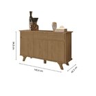 Buffet Aparador 3 Portas 3 Gavetas 100% Mdf Buono Freijó