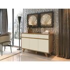 Buffet Aparador 3 Portas 3 Gavetas 100% Mdf Buono Freijó/off