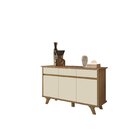 Buffet Aparador 3 Portas 3 Gavetas 100% Mdf Buono Freijó/off