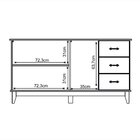 Buffet Aparador 3 Portas 3 Gavetas Madeira Maciça Carvalho Be