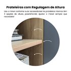 Buffet Aparador 3 Portas 3 Prateleiras Retrô Oásis Carvalho/g