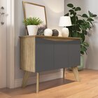 Buffet Aparador 3 Portas 3 Prateleiras Retrô Oásis Carvalho/g