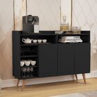 Buffet Aparador 3 Portas 5 Nichos Celta  Preto