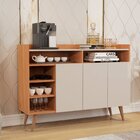Buffet Aparador 3 Portas 5 Nichos Celta Nature/off White