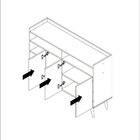 Buffet Aparador 3 Portas 5 Nichos Celta Preto