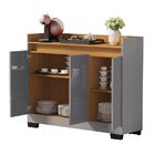 Buffet Aparador 3 Portas Real Cinza/mel