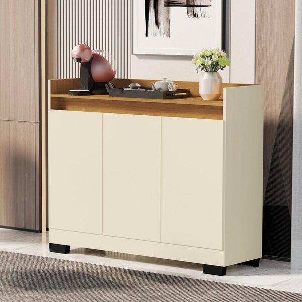 Buffet Aparador 3 Portas Real Pérola/mel