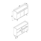 Buffet Aparador 3 Portas Rt 3134  Rústico/ Preto