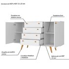 Buffet Aparador 4 Gavetas 2 Portas Retrô California Branco