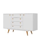 Buffet Aparador 4 Gavetas 2 Portas Retrô California Branco