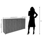 Buffet Aparador 4 Portas 100% Mdf Chumbo 152cm Lia Cimol Chum