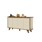 Buffet Aparador 4 Portas 100% Mdf Supreme Freijó/off White