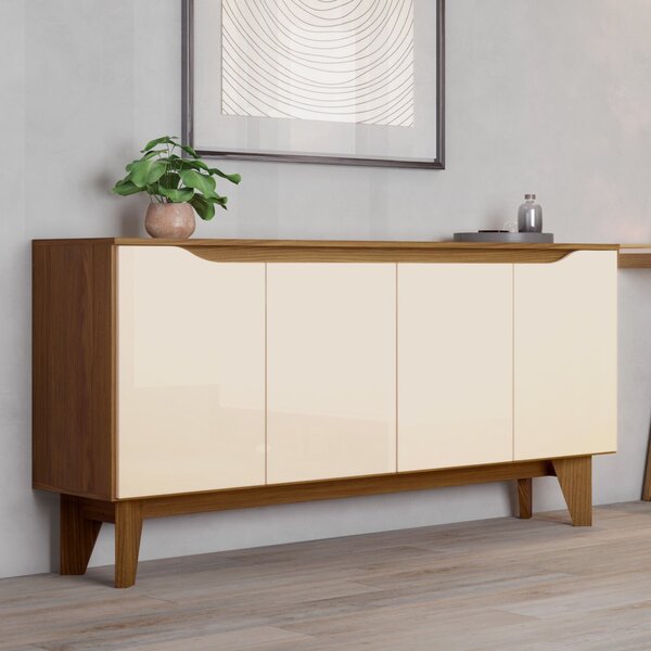 Buffet Aparador 4 Portas 150cm Em Mdp Com Portas Em Mdf Natur