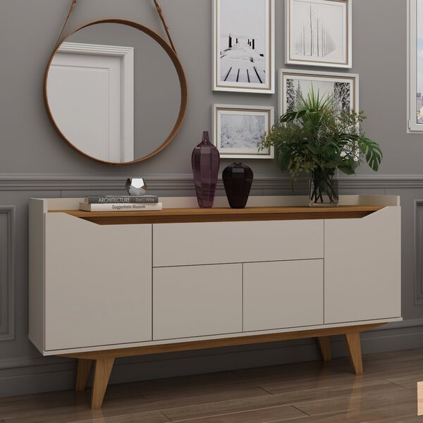 Buffet Aparador 4 Portas 1 Gaveta Mdp 160cm Sâmia Camaru/péro