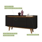 Buffet Aparador 4 Portas 1 Gaveta Mdp 160cm Sâmia Camaru/pret