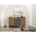 Buffet Aparador 4 Portas 1 Gaveta Rv Móveis Cinamomo/grafite