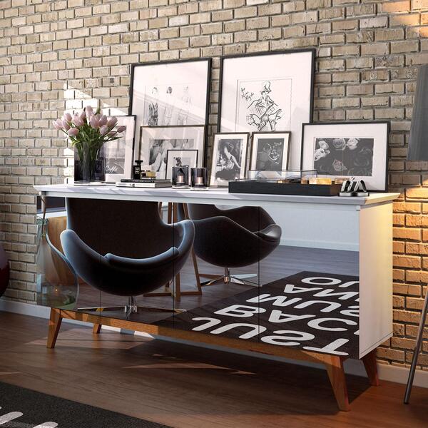 Buffet Aparador 4 Portas Branco Acetinado Classic 1.8 Imcal