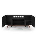 Buffet Aparador 4 Portas Com Adega Pés Em Madeira Maciça Luxo