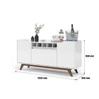 Buffet Aparador 4 Portas Com Adega Pés Em Madeira Maciça Luxo