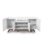 Buffet Aparador 4 Portas Com Adega Pés Em Madeira Maciça Luxo