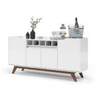 Buffet Aparador 4 Portas Com Adega Pés Em Madeira Maciça Luxo