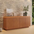 Buffet Aparador 4 Portas Com Gaveta Lux Com Led Naturalle