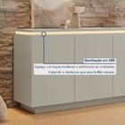 Buffet Aparador 4 Portas Com Gaveta Lux Com Led Off White
