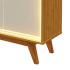 Buffet Aparador 4 Portas Com Led 160cm Pés Madeira 100% Mdf N