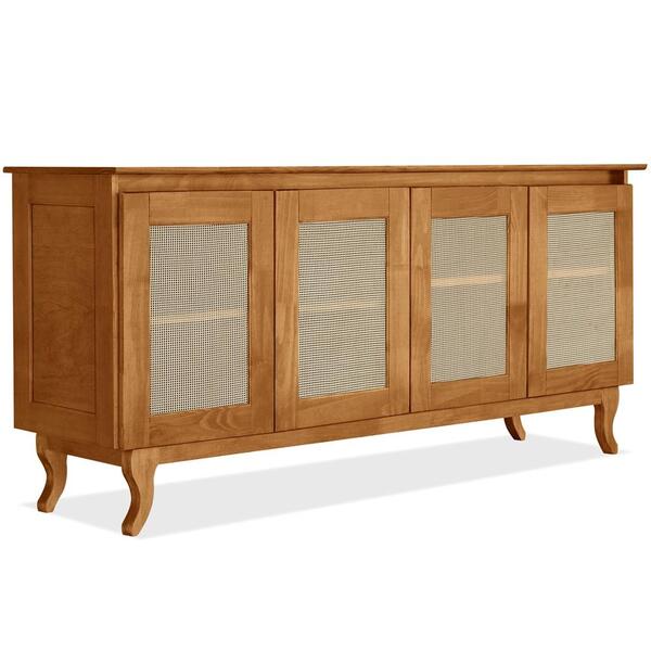 Buffet Aparador 4 Portas Com Tela 0709500 Imbuia Madeira Pinu