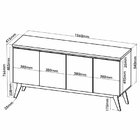 Buffet Aparador 4 Portas Espelhado Mdf/mdp Mel 156cm Armani M