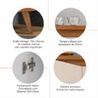 Buffet Aparador 4 Portas Sala De Estar Jantar Pé Madeira Off