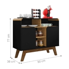 Buffet Aparador Aldred Preto Fosco Cinamomo