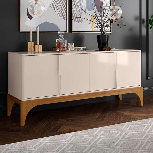 Buffet Aparador Amalfi 4 Portas Off White/madero