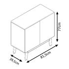 Buffet Aparador Ares 2 Portas Off White/Nature – Móveisaqui