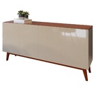 Buffet Aparador Ares 4 Portas Off White/Freijó – Móveisaqui