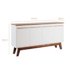 Buffet Aparador Atta Quatro Portas Com Pés De Madeira