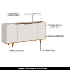 Buffet Aparador Balcão 180cm Sala De Jantar Claire Off White/